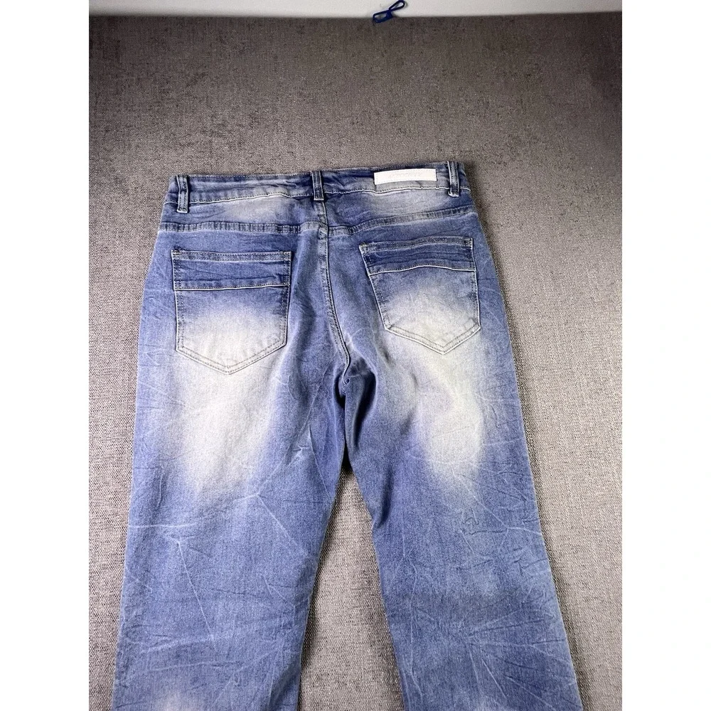 M. Society Jeans Men's 32 X 32 Distressed Straight Stretch Hip Hop Streetwear